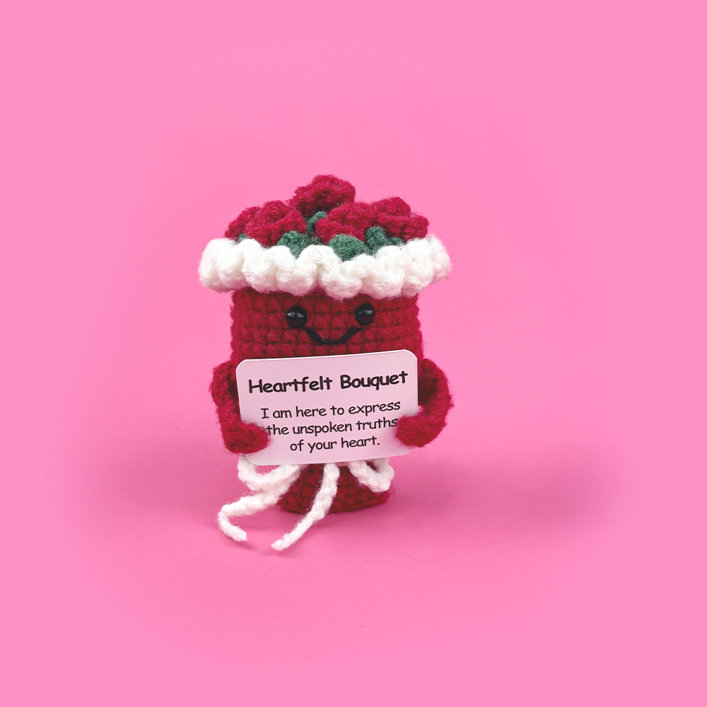 Heartfelt Bouquet - Crochet Emotional Support Plant - Knitted Positive CrazyHome Heartfelt Bouquet - Crochet Emotional Support Plant - Knitted Positive CrazyHome