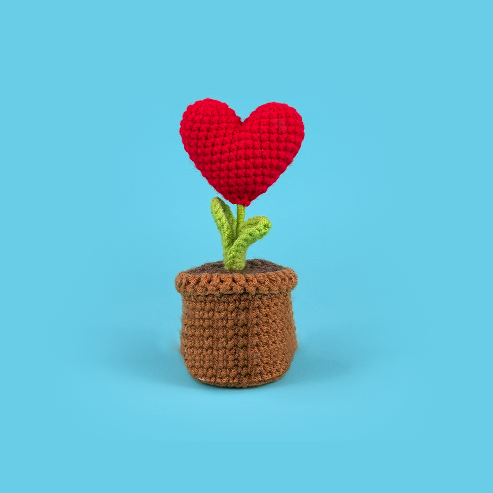 crochet plant hanger red heart Cupid Heart Plant - Crochet Emotional Support Plant